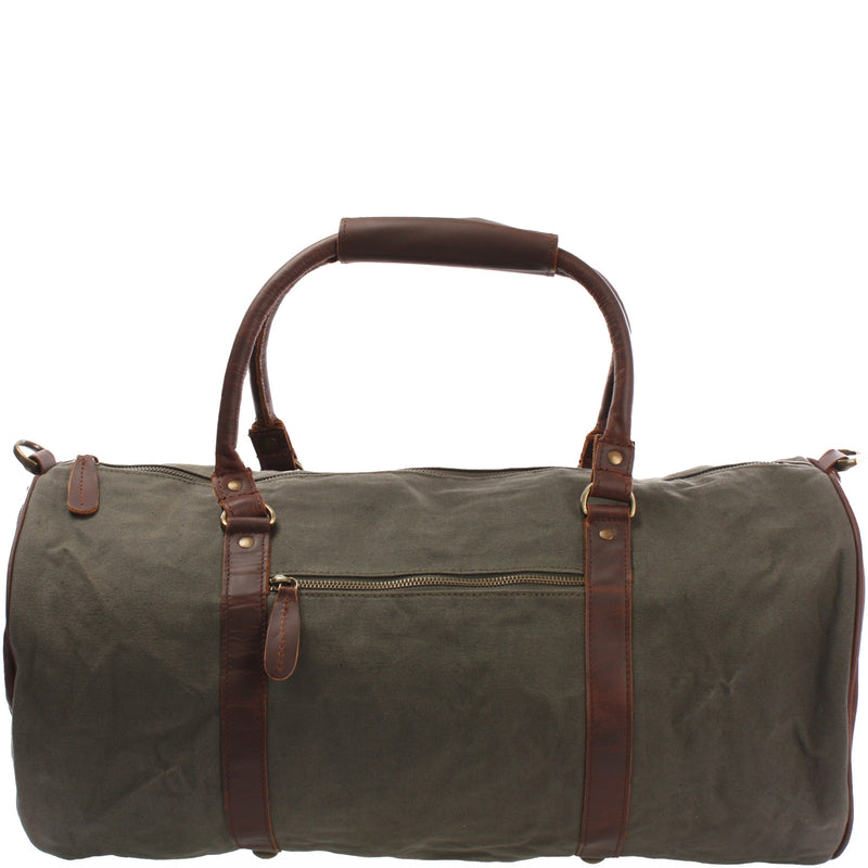 Leconi Weekender Reisetasche Sporttasche vintage Leder Canvas grün LE2004 Begrenzt auf 3 Tage