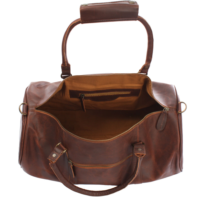 Leconi Weekender Reisetasche Sporttasche vintage Leder braun LE2004 2025