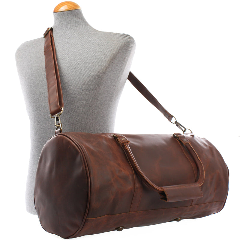 Leconi Weekender Reisetasche Sporttasche vintage Leder braun LE2004 2025