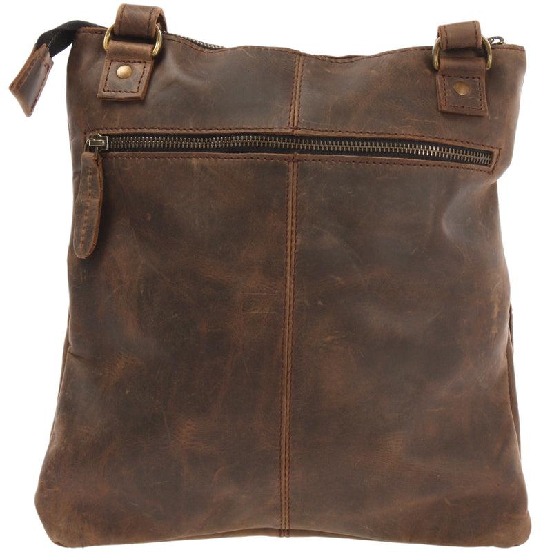 Leconi Umhängetasche Schultertasche Damen Herren Used Look Leder schlamm LE3011 Verkauf