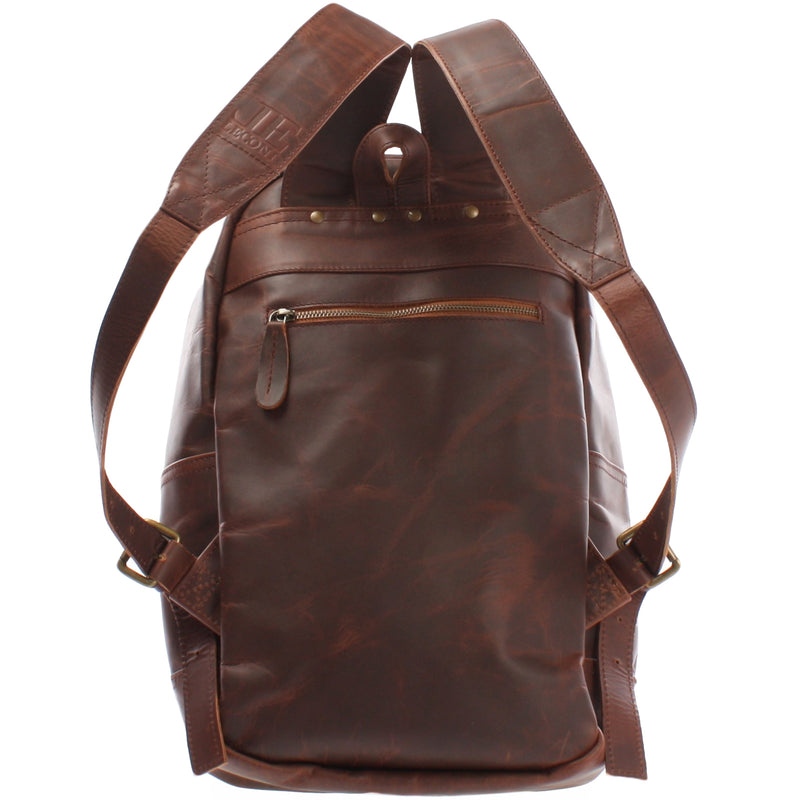 Leconi Rucksack Lederrucksack Freizeitrucksack Damen Herren Leder braun LE1009 Angebote
