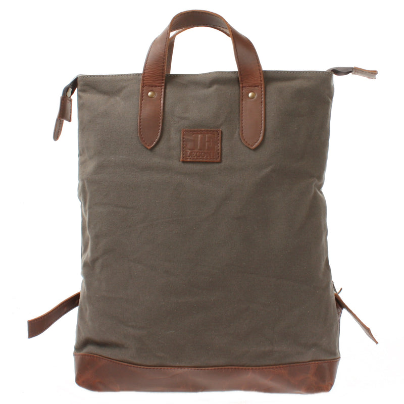 Leconi Freizeitrucksack Rucksack DIN A4 Canvas Leder grau LE1021 Hotsell