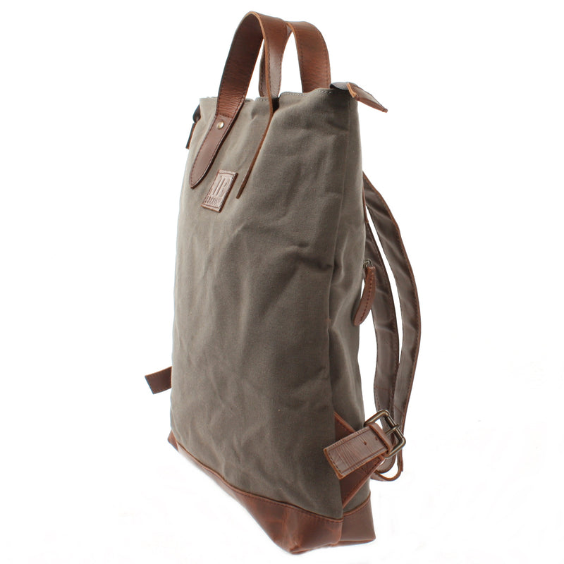 Leconi Freizeitrucksack Rucksack DIN A4 Canvas Leder grau LE1021 Hotsell