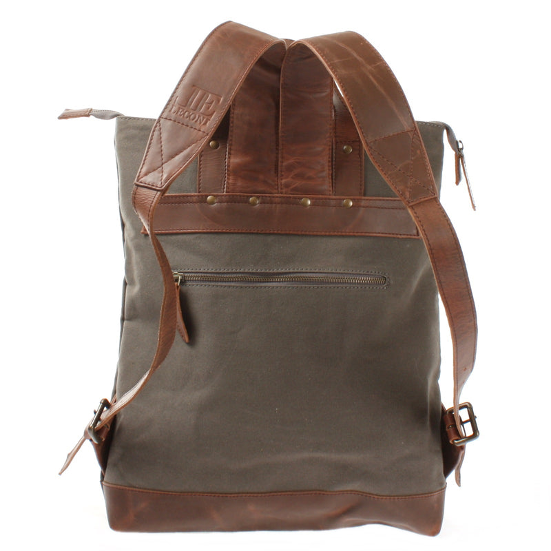 Leconi Freizeitrucksack Rucksack DIN A4 Canvas Leder grau LE1021 Hotsell