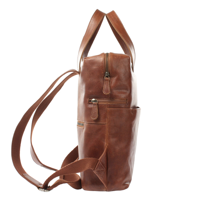 Leconi Rucksack Lederrucksack Freizeitrucksack Damen Herren Leder braun LE1023 Meist gekauft
