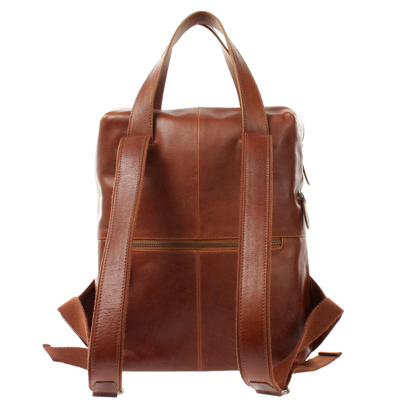 Leconi Rucksack Lederrucksack Freizeitrucksack Damen Herren Leder braun LE1023 Meist gekauft