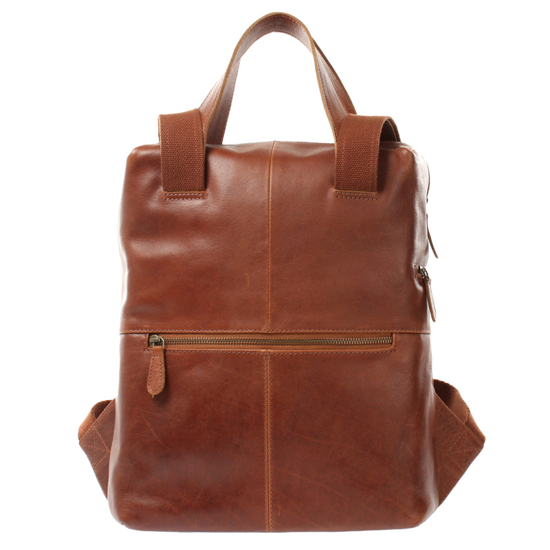 Leconi Rucksack Lederrucksack Freizeitrucksack Damen Herren Leder braun LE1023 Meist gekauft