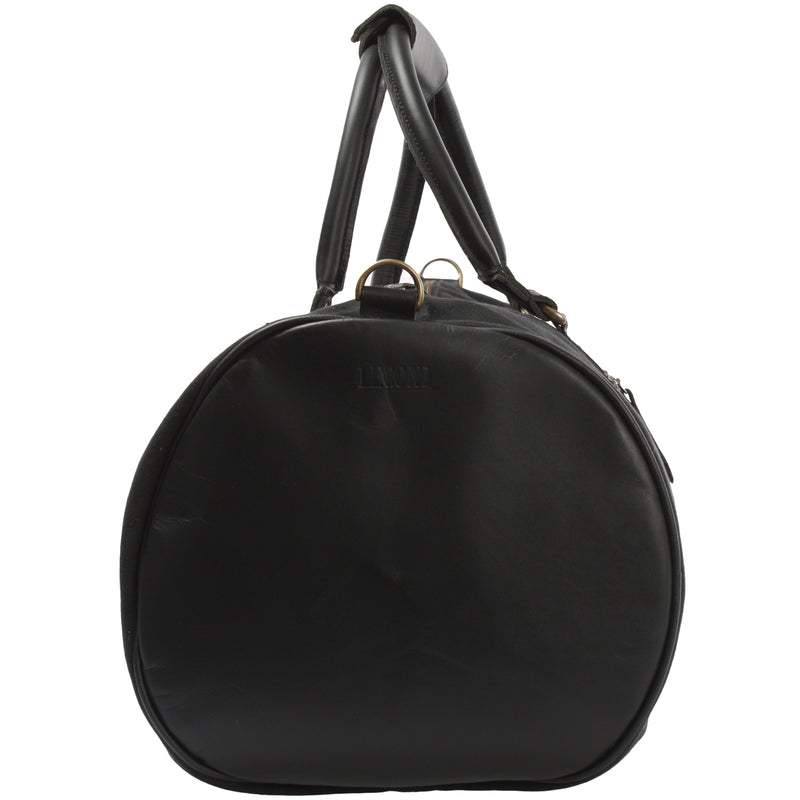 Leconi Weekender Reisetasche Sporttasche vintage Leder Canvas schwarz LE2004 Blitzverkäufe