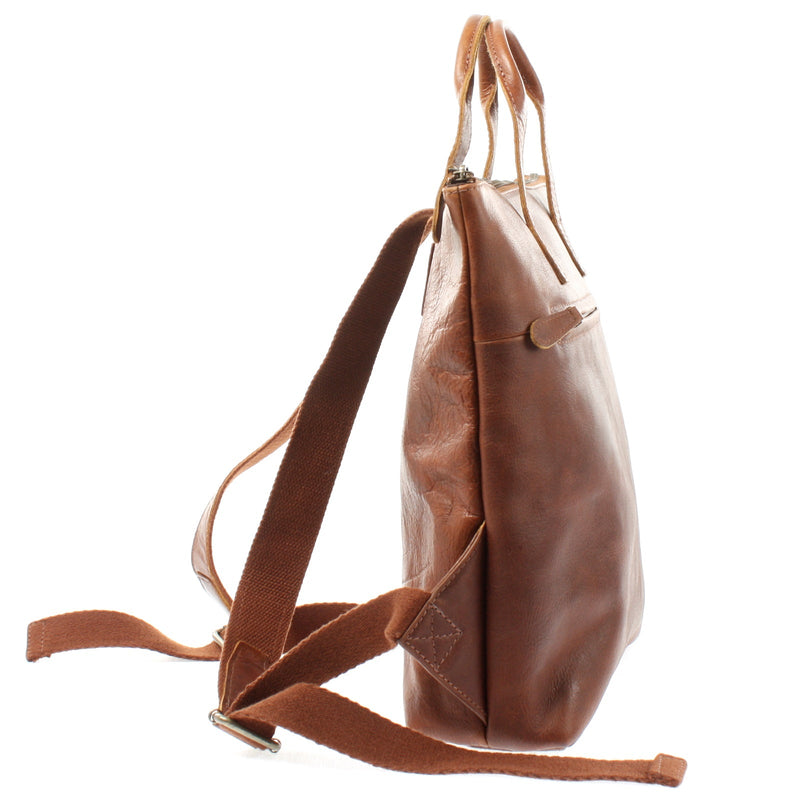 Leconi Rucksack Lederrucksack Freizeitrucksack Damen Herren Leder braun LE1031 Sonderangebot