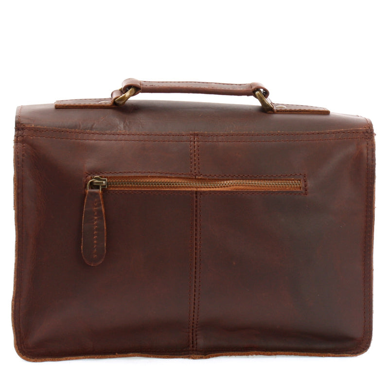 Leconi kleine Umhängetasche Schultertasche Damen Herren Leder braun LE3023 Großer Ausverkauf