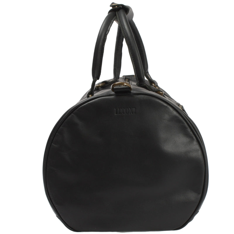 Leconi Weekender Reisetasche Sporttasche vintage Leder schwarz LE2004 Flash Sale