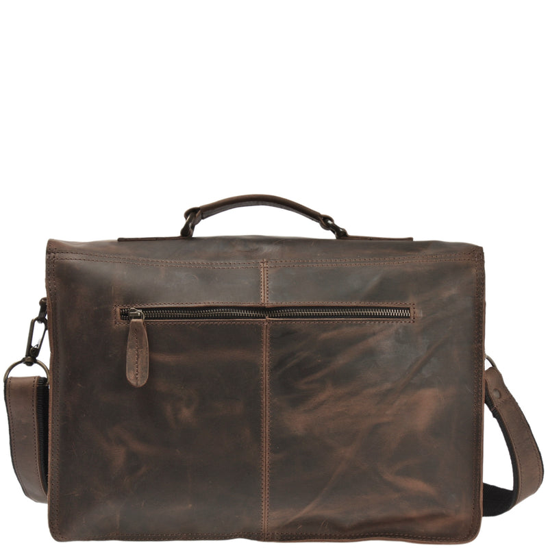 Leconi Aktentasche Businesstasche Messenger Bag Vintage Leder schlamm LE3008 Begrenztes Angebot