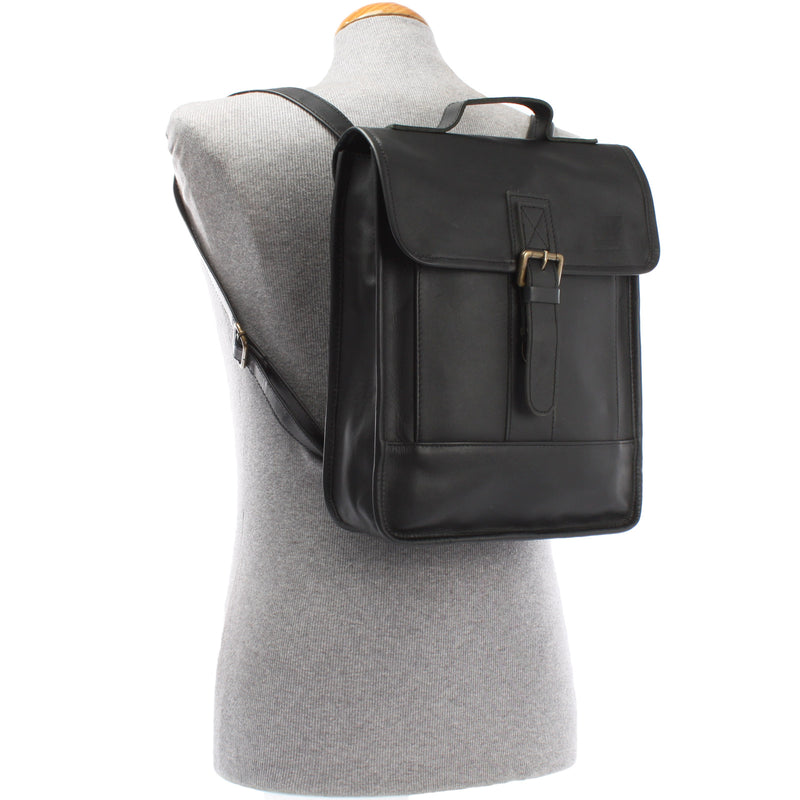 Leconi Freizeitrucksack Lederrucksack Cityrucksack Leder schwarz LE1030 Online Shopping