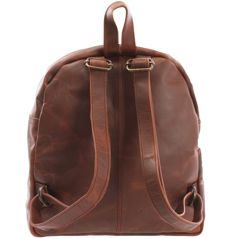 Leconi kleiner Rucksack Freizeitrucksack Lederrucksack Leder braun LE1011 Preisnachlass