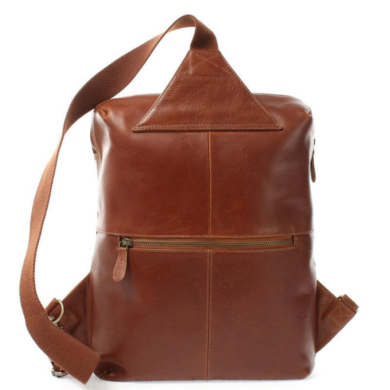 Leconi Crossbag Bodybag Lederrucksack Freizeit Rucksack Damen Herren Leder braun LE1029 Black Friday