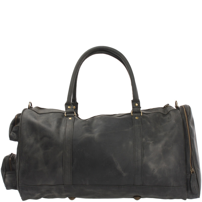 Leconi Reisetasche Weekender Sporttasche Ledertasche Damen Herren Leder grau LE2017 Osterangebot