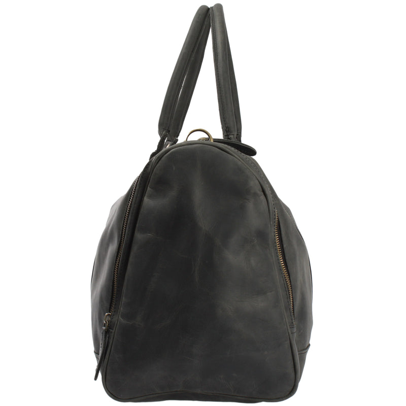 Leconi Reisetasche Weekender Sporttasche Ledertasche Damen Herren Leder grau LE2017 Osterangebot
