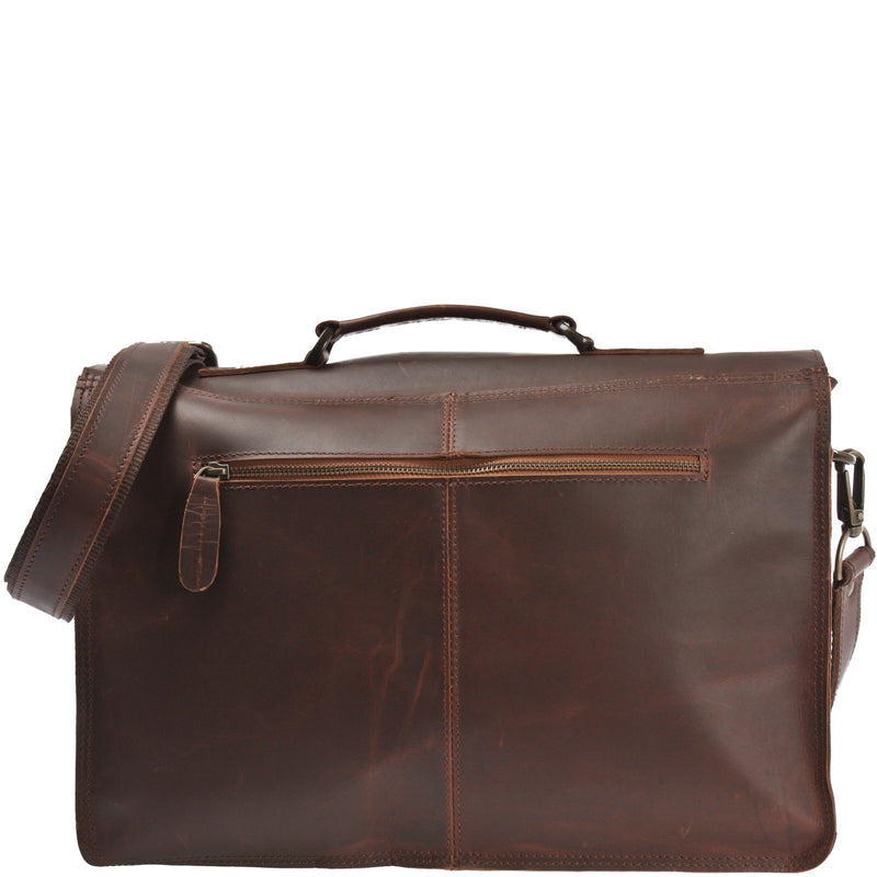 Leconi Aktentasche Businesstasche Messenger Bag Vintage Leder braun LE3008 Valentinstagsangebot