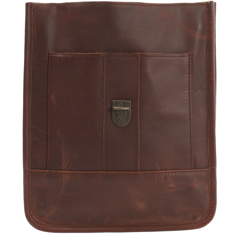 Leconi B-Ware Umhängetasche Freizeittasche Herren Damen Hochformat Leder braun LE3052 Lagerräumung