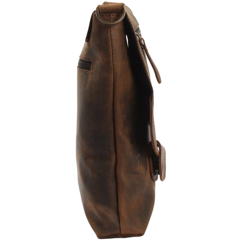 Leconi Umhängetasche Ledertasche Schultertasche Leder schlamm LE3027 Top Angebot