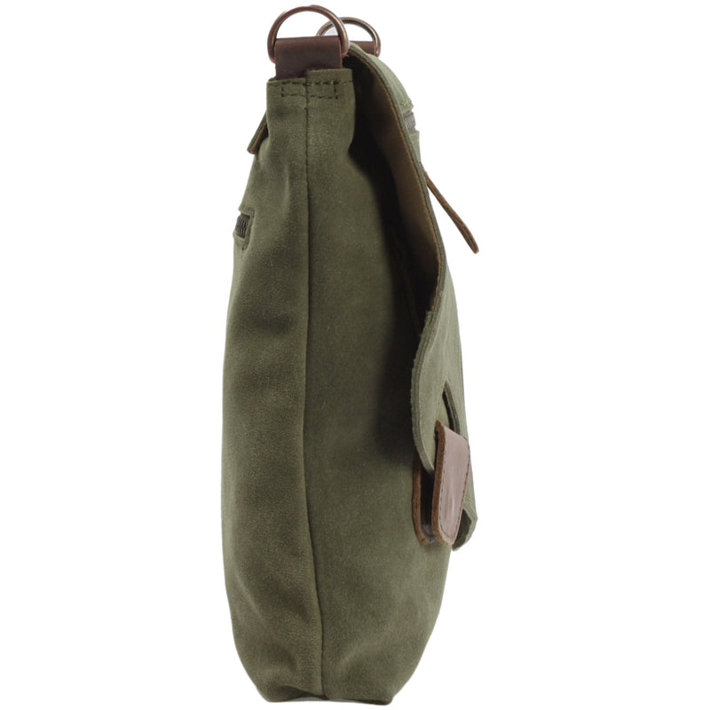 Leconi Umhängetasche Ledertasche Damen Schultertasche Wildleder grün LE3027 Online Outlet