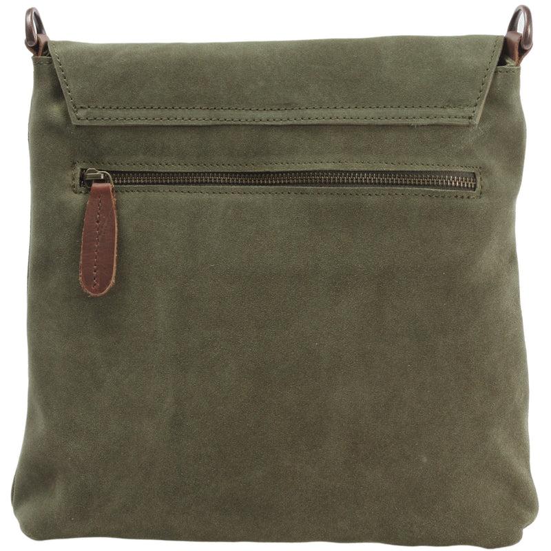 Leconi Umhängetasche Ledertasche Damen Schultertasche Wildleder grün LE3027 Online Outlet