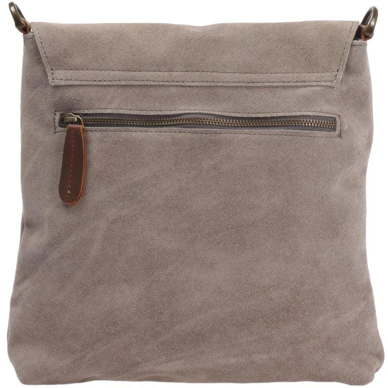 Leconi Umhängetasche Ledertasche Damen Schultertasche Wildleder grau LE3027 Exklusive Angebote