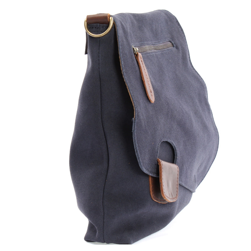 Leconi Umhängetasche Damentasche Wildleder Leder indigo blau LE3027 Blitzangebot