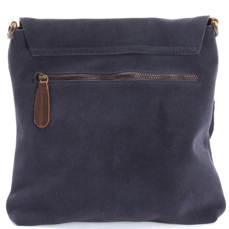 Leconi Umhängetasche Damentasche Wildleder Leder indigo blau LE3027 Blitzangebot