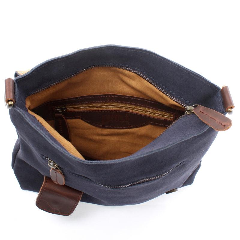 Leconi Umhängetasche Damentasche Wildleder Leder indigo blau LE3027 Blitzangebot