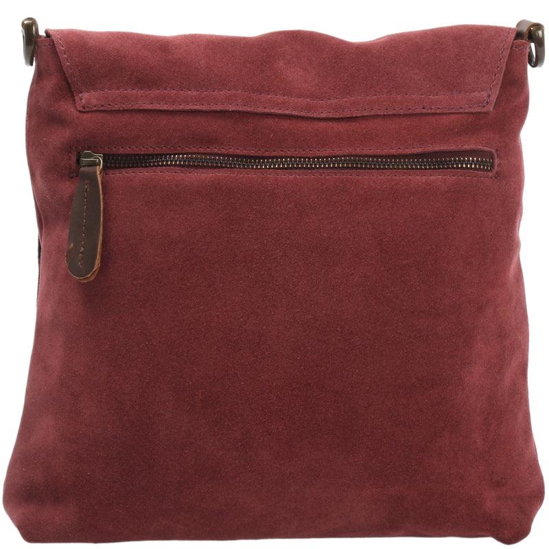 Leconi Umhängetasche Ledertasche Damen Schultertasche Wildleder bordeaux LE3027 Große Rabatte
