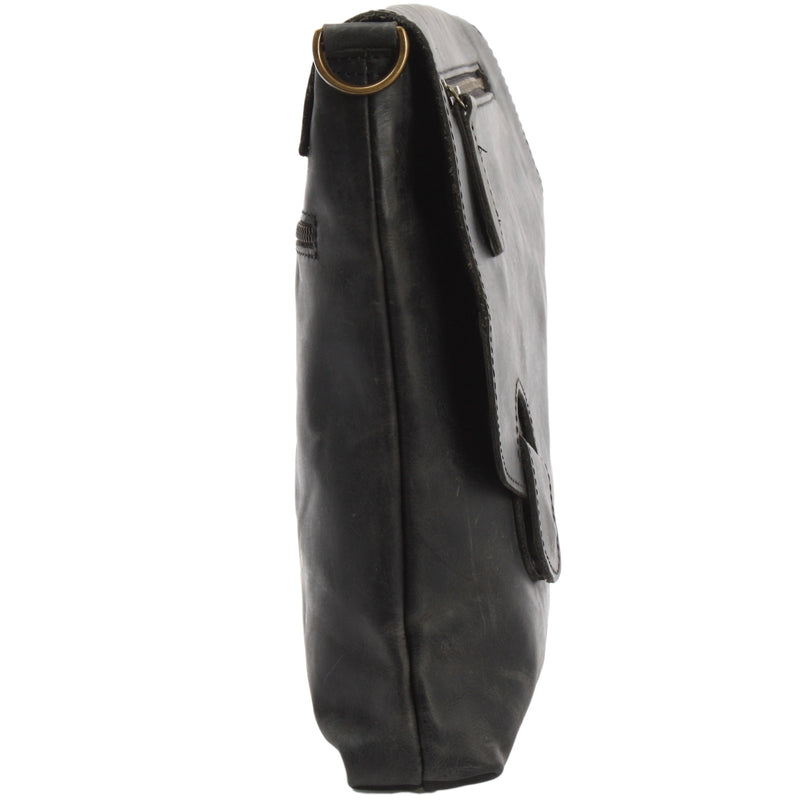 Leconi Umhängetasche Ledertasche Schultertasche Leder grau LE3027 Bestseller