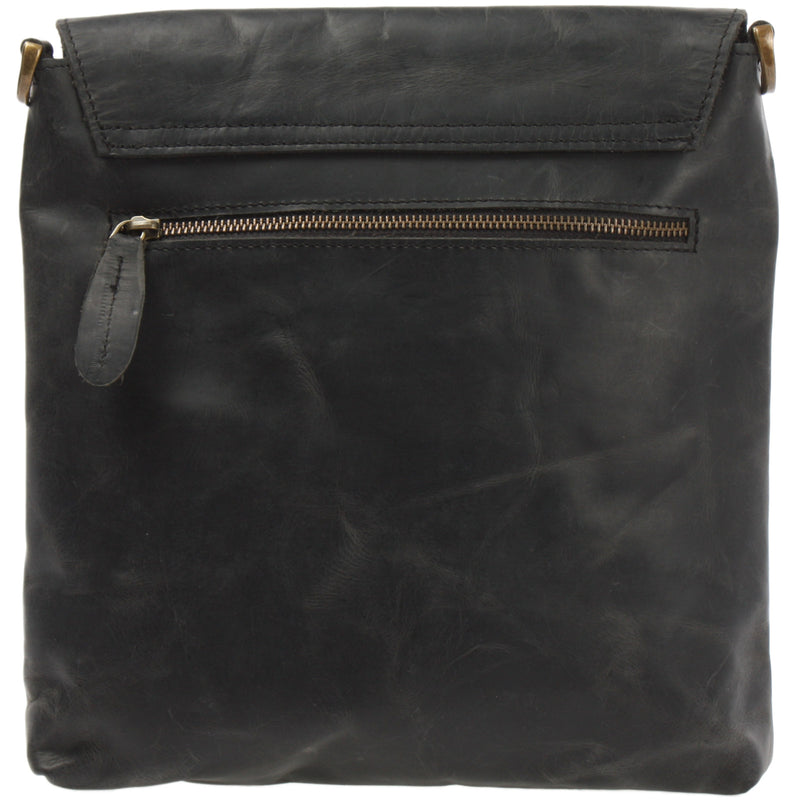 Leconi Umhängetasche Ledertasche Schultertasche Leder grau LE3027 Bestseller