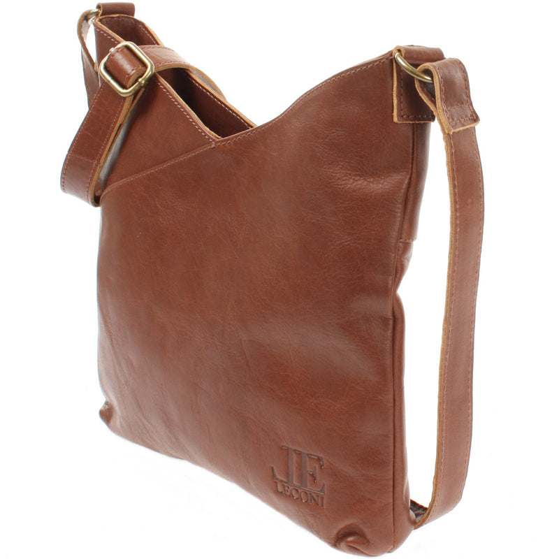 Leconi Schultertasche Umhängetasche Handtasche Leder braun LE0065 Tägliche Deals
