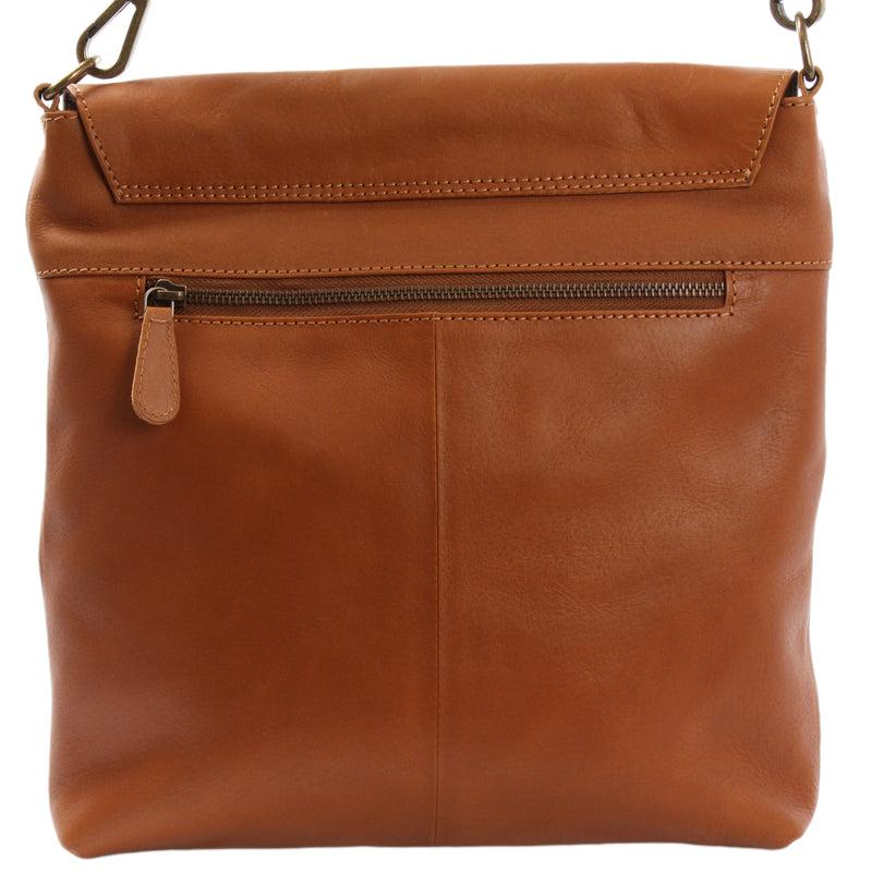 Leconi Umhängetasche Ledertasche Schultertasche Leder cognac LE3073 Riesige Ersparnisse