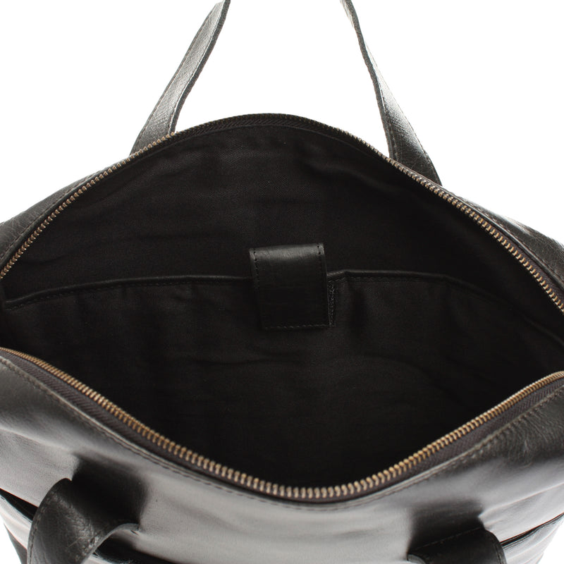 Leconi Schultertasche Henkeltasche Shopper Handtasche Damen Leder schwarz LE0059 Wochenangebot