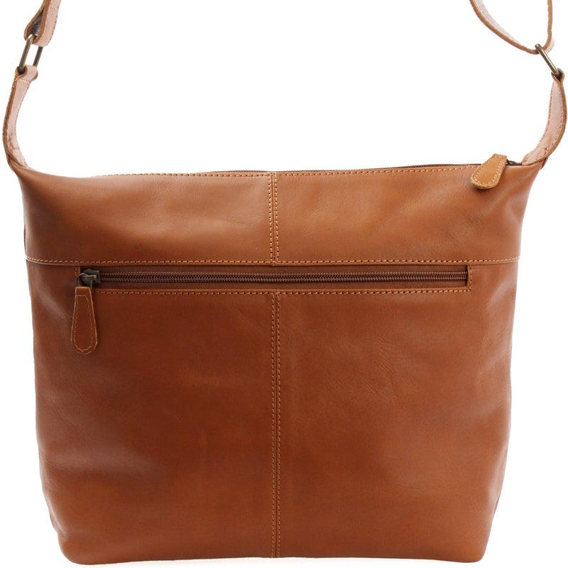 Leconi Umhängetasche Ledertasche Damentasche Leder cognac LE0064 Letzte 3 Tage