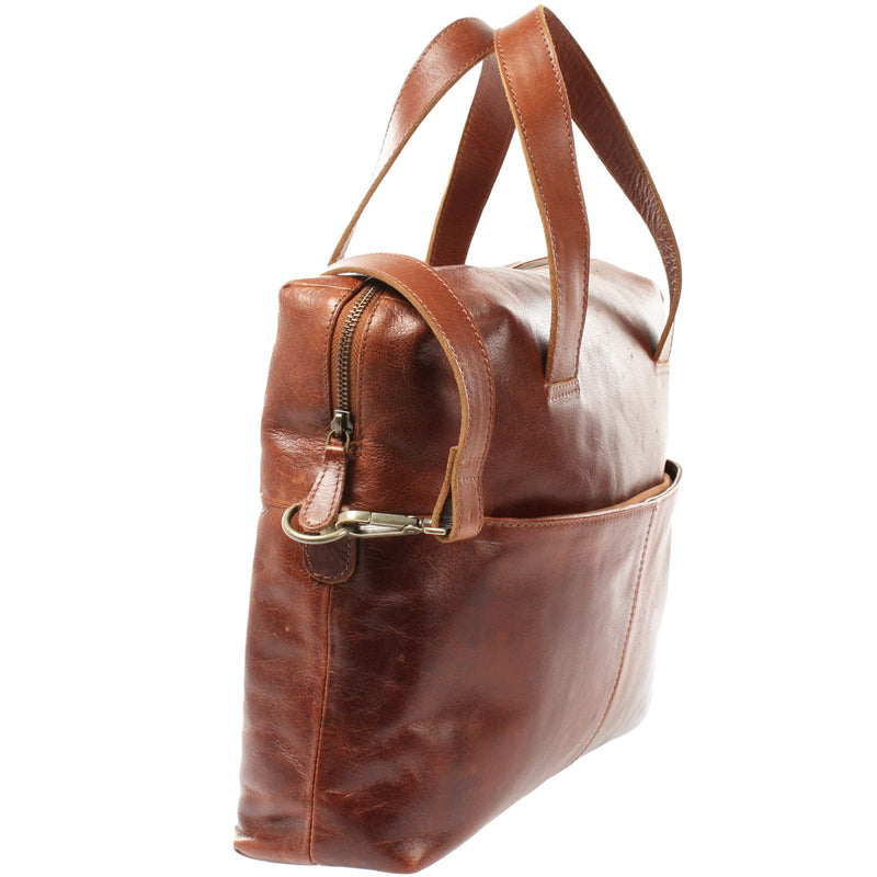 Leconi Schultertasche Henkeltasche Shopper Handtasche Damen Leder braun LE0059 JETZT KAUFEN