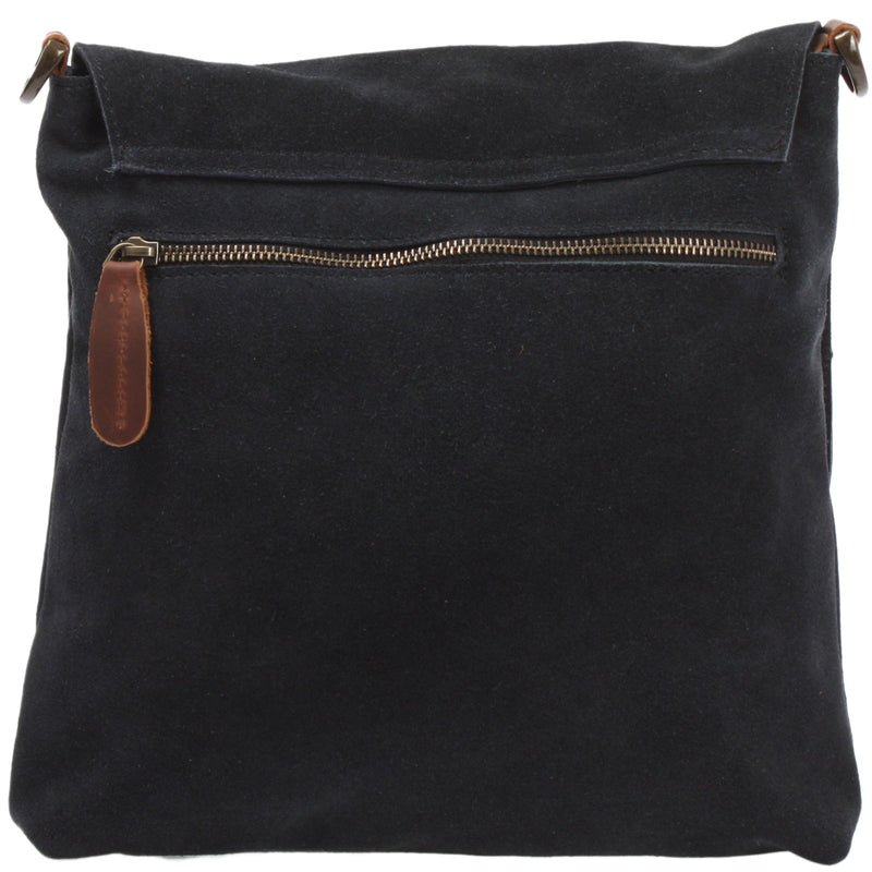 Leconi Umhängetasche Ledertasche Damen Schultertasche Wildleder anthrazit LE3027 Neueste Stile