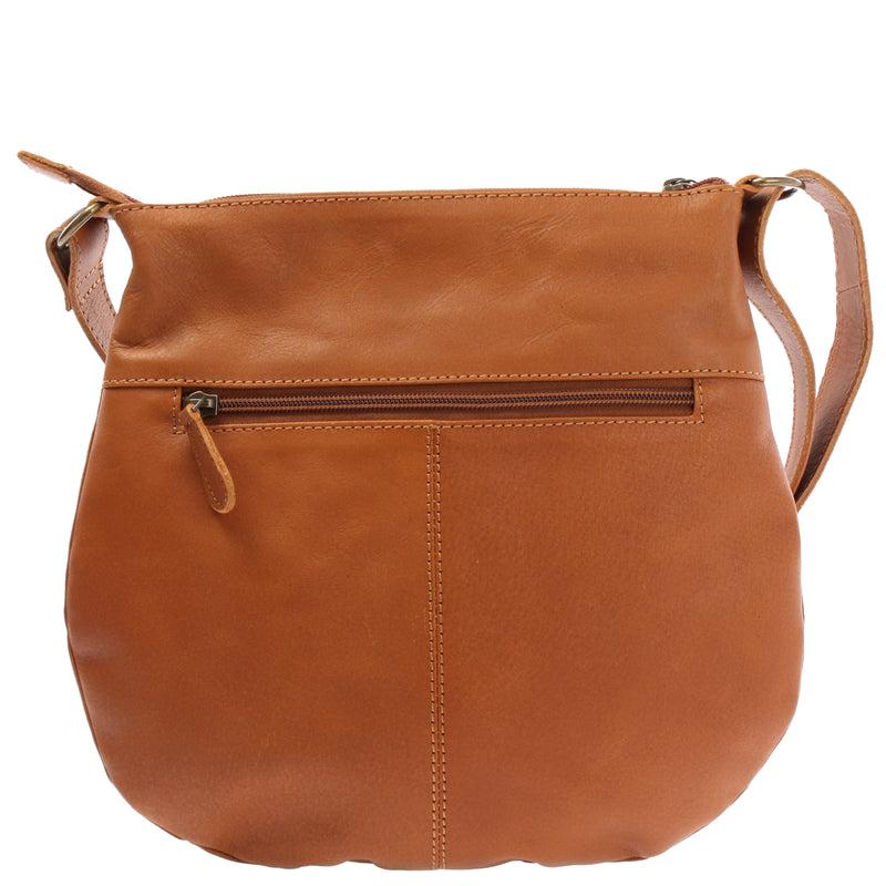 Leconi kleine Umhängetasche Damentasche Leder cognac LE0070 Letzter Tag