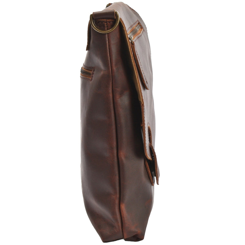 Leconi Umhängetasche Ledertasche Schultertasche Leder braun LE3027 Zeitbegrenzte Promotion