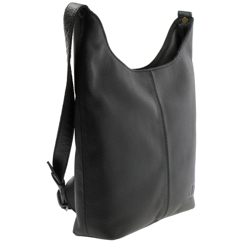 Leconi mittlere Umhängetasche Schultertasche Beuteltasche Damentasche Leder schwarz LE0072 Bis zu 50% Rabatt