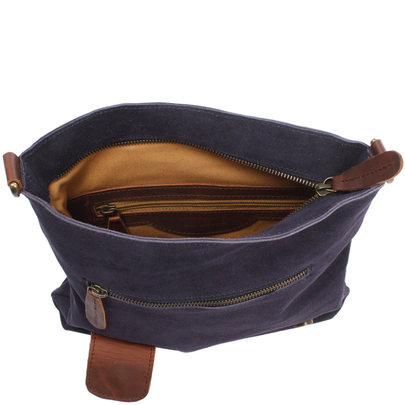 Leconi Umhängetasche Ledertasche Damen Schultertasche Wildleder navy LE3027 Bis zu 65% Rabatt