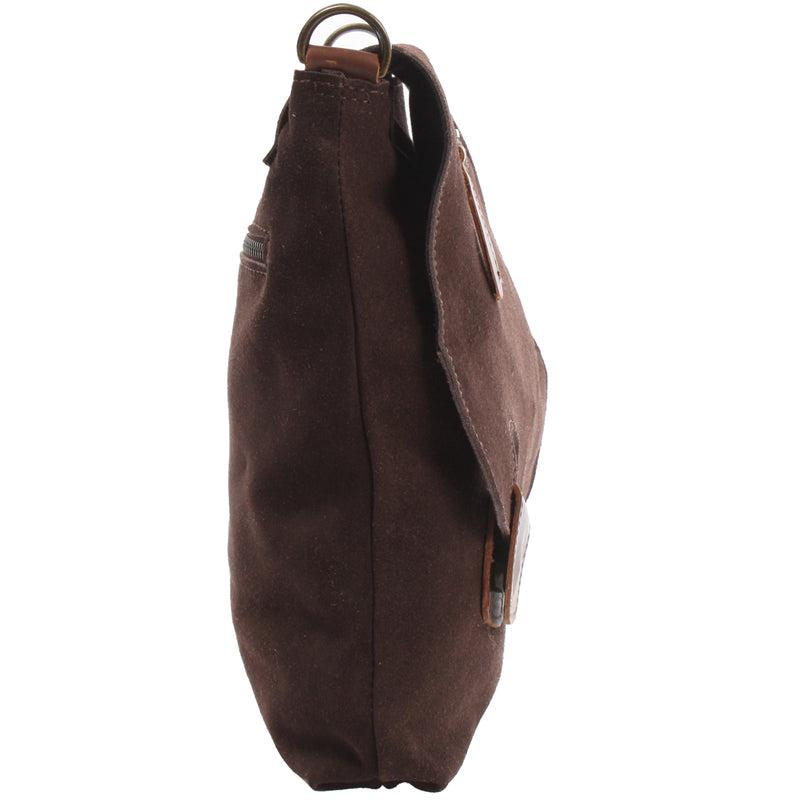 Leconi Umhängetasche Ledertasche Damen Schultertasche Wildleder dunkelbraun LE3027 Sonderangebot der Fabrik