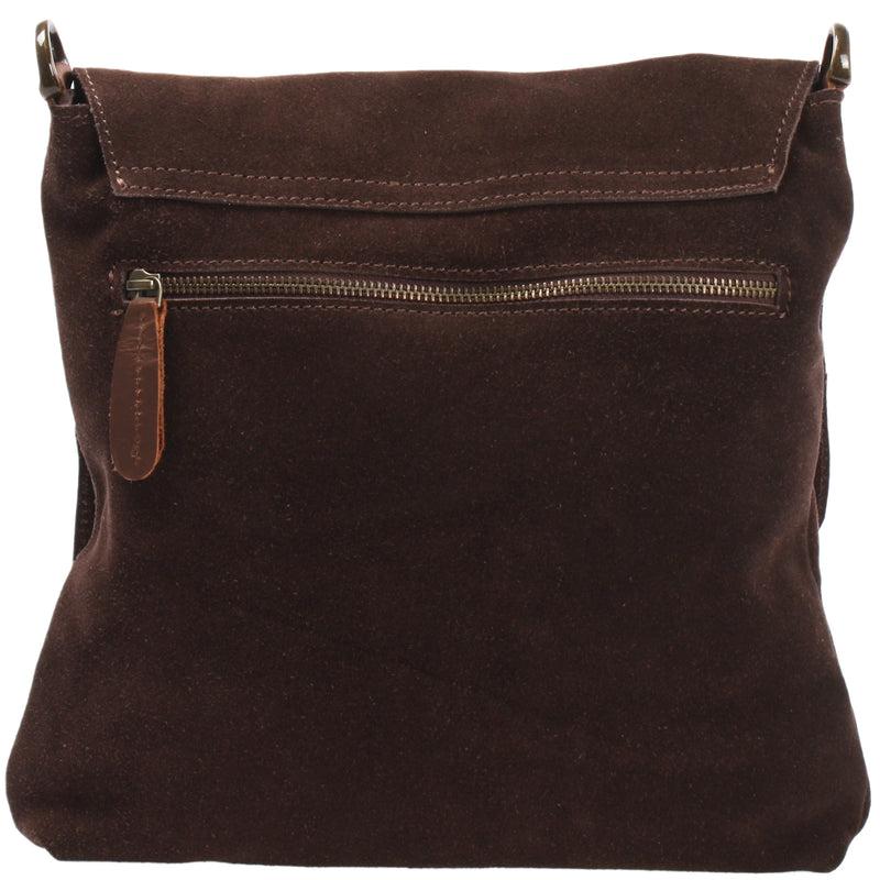 Leconi Umhängetasche Ledertasche Damen Schultertasche Wildleder dunkelbraun LE3027 Sonderangebot der Fabrik