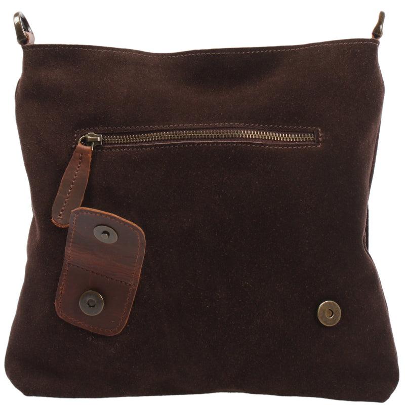 Leconi Umhängetasche Ledertasche Damen Schultertasche Wildleder dunkelbraun LE3027 Sonderangebot der Fabrik