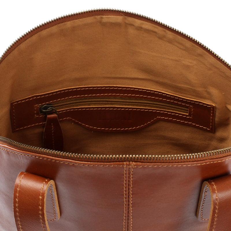 Leconi Damentasche Henkeltasche Schultertasche Leder cognac LE0060 Discount Store für neue Produkte