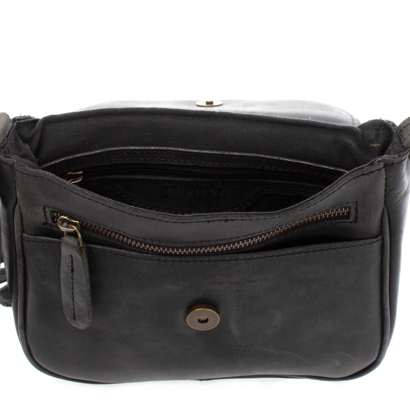 Leconi kleine Damentasche Umhängetasche Ledertasche Leder grau LE3047 Nur noch ein Tag übrig