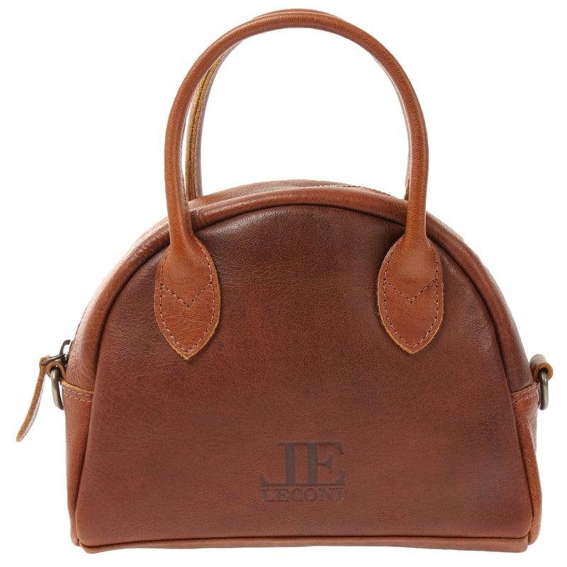 Leconi kleine Henkeltasche Ledertasche Damentasche Leder braun LE3083 50% Rabatt mit kostenlosem Versand