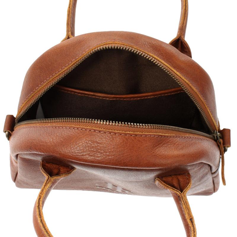 Leconi kleine Henkeltasche Ledertasche Damentasche Leder braun LE3083 50% Rabatt mit kostenlosem Versand
